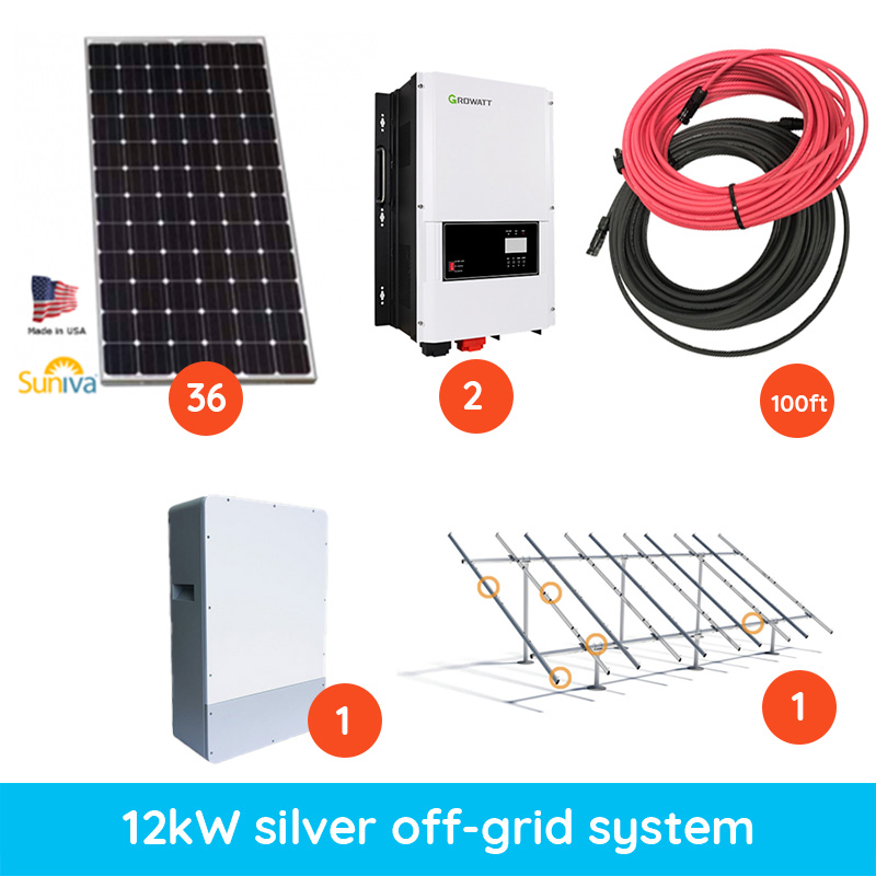 12kW off-grid solar system. Silver package for starter.