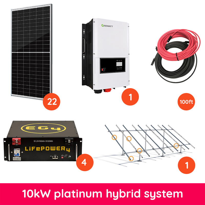 Hybrid solar system: 10kW Platinum